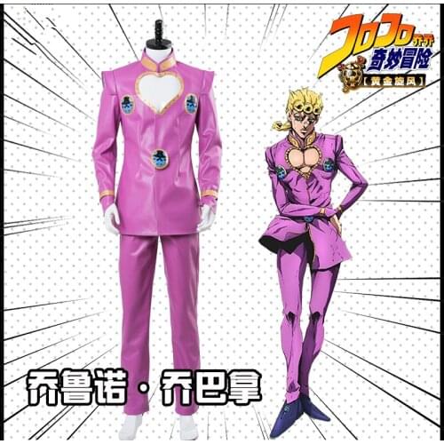 [STOCK] 2018 Anime JoJos Bizarre Adventure Golden Wind Giorno Giovanna Uniform Cosplay Costume For Men Halloween Free Shipping