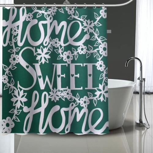 Waterproof Shower Curtain Can Be Customized Sweet Home Bathroom Shower Bath Supplies Polyester Shower Curtain With Hooks