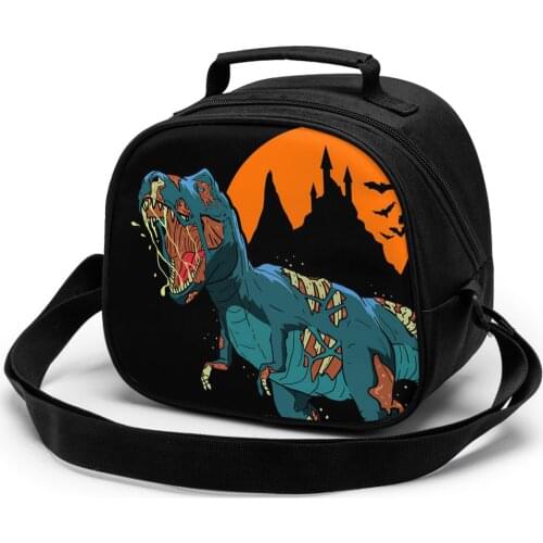 Creepy Dino Zombie TRex Children fashion lunch bag thermal insulated bag travel casual insulated picnic bag
