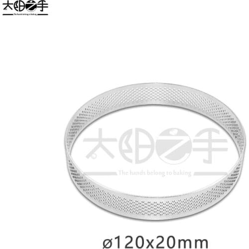 120x20mm Round Perforated Tart Ring 304 Stainless Steel Tart Ring Tartlet Mold Make Round Fruit Pie Egg Tart