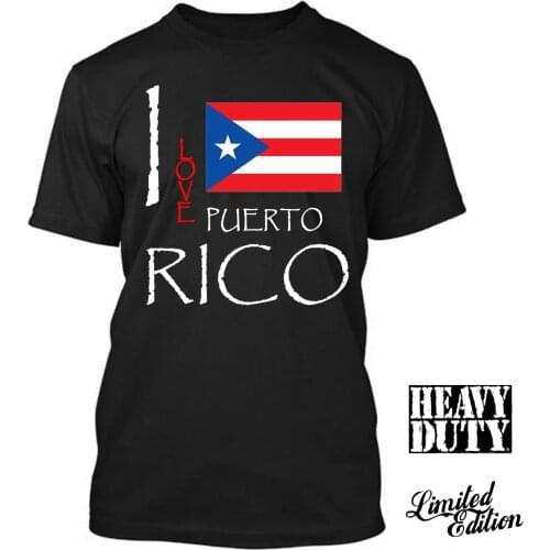 2019 Hot Sale 100% Cotton PUERTO RICO I Love Culture Flag T SHIRT TEES Tee Shirt