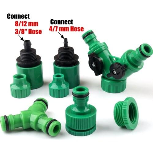 4/7mm 8/12mm Garden Hose Fast Connectors Gardening Micro Irrigation System Quick Connector Soft Pipe Valve Water Splitters