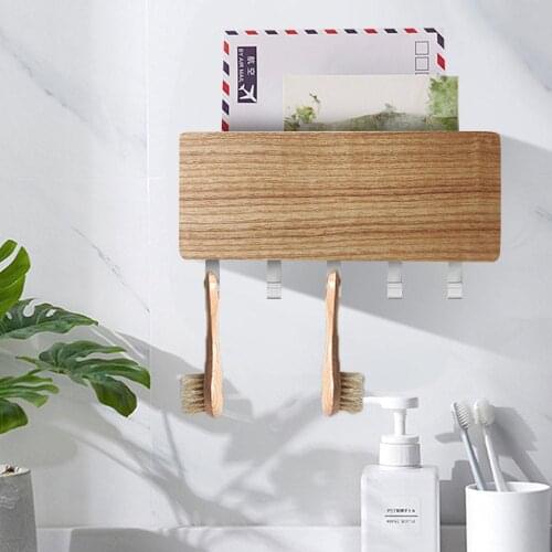 ABS+PC Plastic Alloy Key Holder for Wall Storage Shelf Hanging Rack Storage Rack Stacks Household Door Bathroom Self-Adhesive