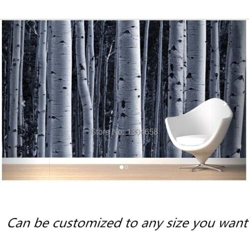 Free shipping custom murals Silver Birch Forest Wallpaper Murals bedroom, living room TV backdrop wallpaper