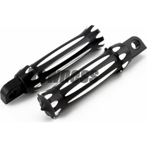 Black Motorcycle CNC Rear Front Foot Peg Footrests For Harley FXSB FXSBSE XL883N 1200N Dyna 04-14 Electra Glide 06-14