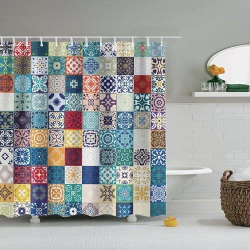 Dafield Gothic Decor Shower Curtain Floral Mandala Pattern Leaves Art Theme Inspired Medallion on Polka Dots Cloth