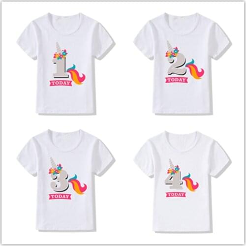 Kids Baby Boys Girls Birthday T Shirt Summer Kids Funny Gift T-shirt Size 1 2 3 4 5 6 7 Years Tops Tees Tshirt Children Clothing