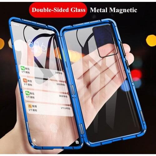 Double Side Glass Magnetic Case For Samsung Galaxy Note 20 Ultra Case Metal Magnet Case For Samsung Note 20 Full Protector Cover