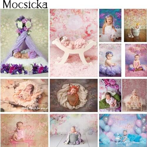 Newborn Infant Portrait Backdrop for Photography Abstract floral Photo Background Prop for Pofessional Studio Art Photocall