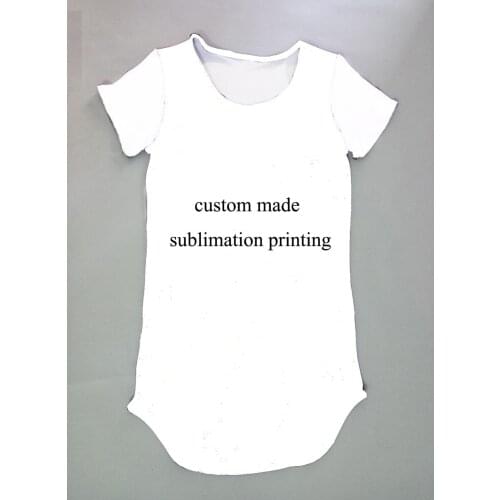 Custom Made Your Own Designs Sublimation Print Short Sleeves Milk Silk Dress