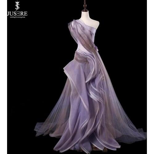 JUSERE Womens One Shoulder Evening Dresses