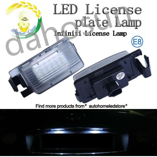 2Pcs White LED License Plate Light Lamp Assembly Replacement For Nissan 350Z 370Z GT-R/Infiniti Q40 Q60 G25 G35 G37