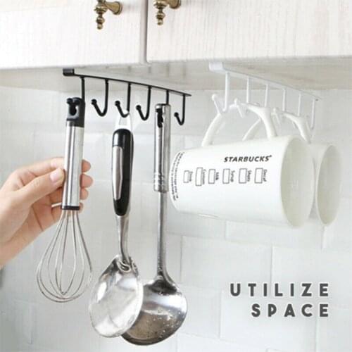 Hook Crochet Ventosa Hooks Suction Cup Ventosas Kitchen Storage Rack Cupboard Hooks Under-Cabinet Hanger Rack Haken Hogar#W