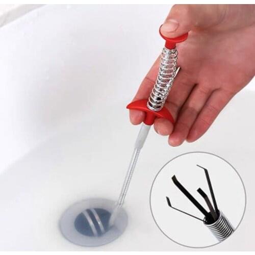 Kitchen drain sewer dredge Spring Pipe Dredging Tools household hair hair Pick Up Kitchen Sink drain sewer dredge