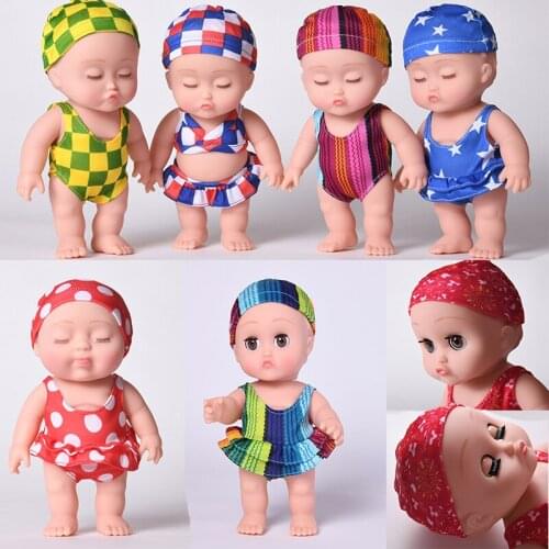 20cm Cute Face Reborn Baby Doll Soft Full Silicone Bath Play Dolls Waterproof Bebe Dolls With Swimming Dress Toy for Children