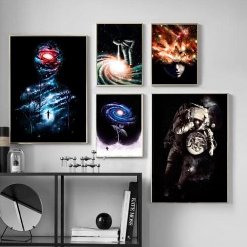 Mystic Universe Galaxy Astronaut Wall Art Canvas Painting Nordic Posters And Prints Decoration Wall Pictures For Living Room