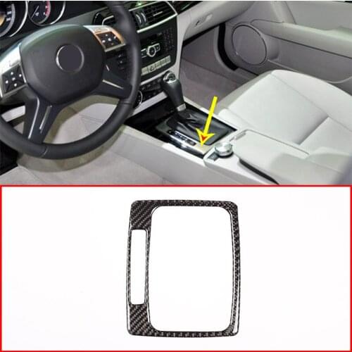 Real Carbon Fiber For Mercedes Benz C Class W204 2007-2013 Car Interior Gear Shift Panel Frame Stickers For Left Hand Drive Part
