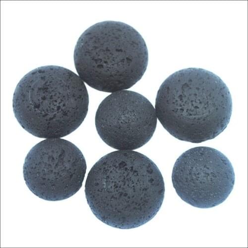 Natural lava stone cabochons volcano beads accessories for charms pendants making fittings Round 10mm 15mm 20mm 25mm top fashion