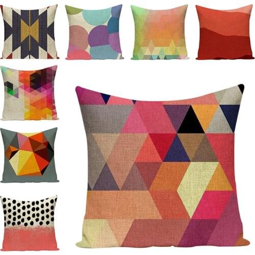Geometric Cushion Cover Abstract Art Decorative Pillow Case Art Car Seat Accessories Sofa Throw Pillow Cases Home Decor 45x45cm