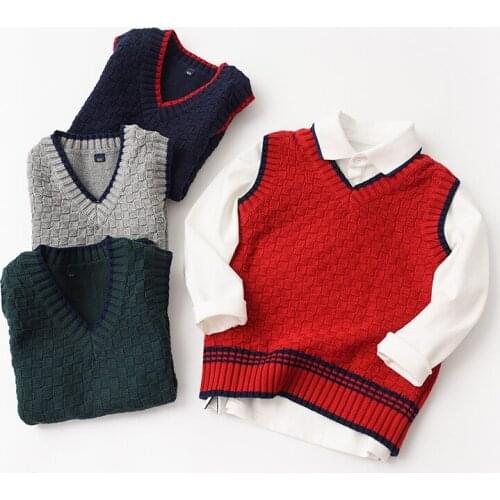 Autumn and Winter Children Waistcoat Boys Girls Clothes Knitted Outerwear Vest School Kids Clothes BC771