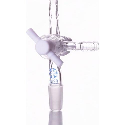 PTFE piston valve T type plug tee,Joint 14/23,Tee connector,T-shaped three-way pressure head