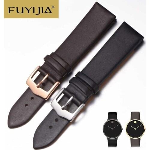 Unisex Soft Plain Weave Cowhide Watchbands 12MM 14MM 16MM 18MM 20MM 22MM Stainless Steel Pin Buckle Strap Genuine Leather Bands