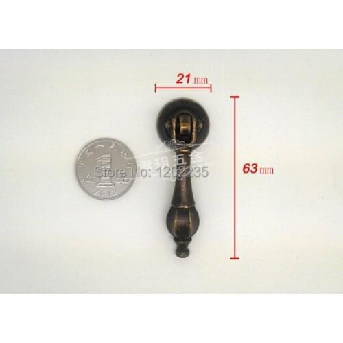 21 * 63mm Antique handle hole Alloy drawer handle Furniture Hardware Cabinet Door Pull Ring Wholesale Delivery