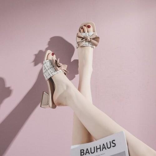 2021 New Summer Outerwear Sandals And Slippers WomenS All-Match Chinese And Korean Bowknots