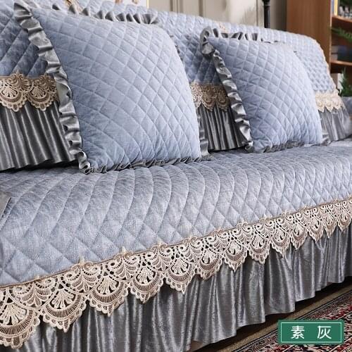 Modern Simplicity Gray Chenille Sofa Cover Living Room Anti-slip Sofa Slipcover Cushion Backrest Pillow Case Combination Kit