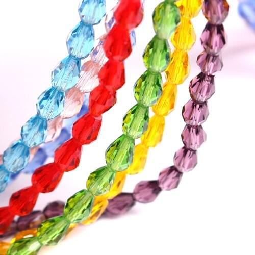 Crystal Drop Beads 8x12mm 60PCS/LOT Loose Glass Beads Teardrop Crystal Glass Quartz Crystal Tear Make Necklaces