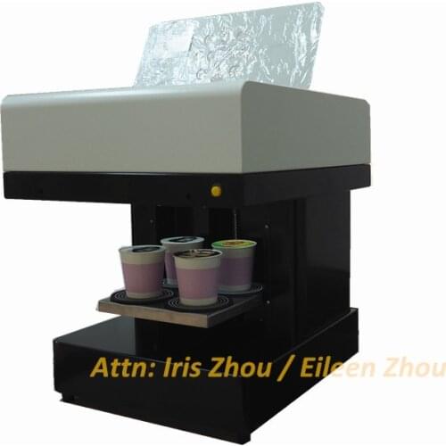 2020 new 3D inkjet printer for coffee, cappuccino, biscuits ,pizza,chocolate ,cake,hamburger, flowers printer for 4 cups