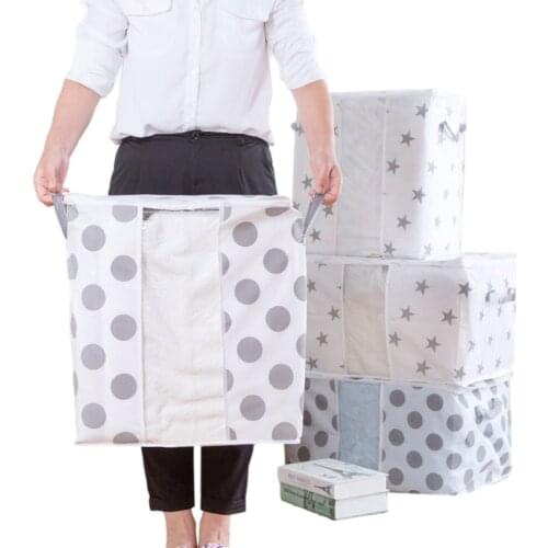 Clothes Quilt Storage Bag Folding Closet Organizer for Pillow Blanket Sweater Non-Woven Clothes Storage Bags Space Saving