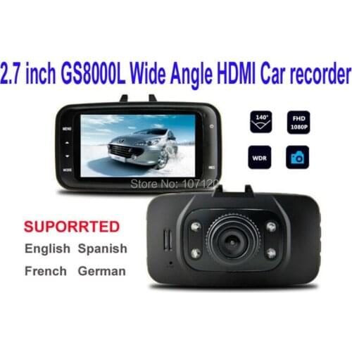 New Hgh Quality 1080P Vehicle Camera Car DVR Video Recorder Dash Cam G-sensor HDMI GS8000L 140 degree wide angle