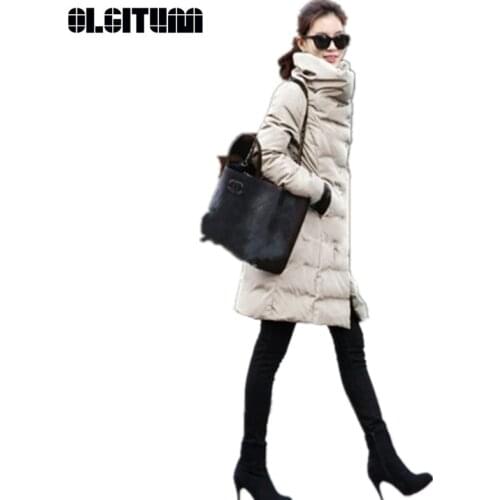 Snow wear Wadded Jacket Female 2020 Winter Jacket Women Slim Long Cotton-Padded jacket Outerwear Winter Coat CC296