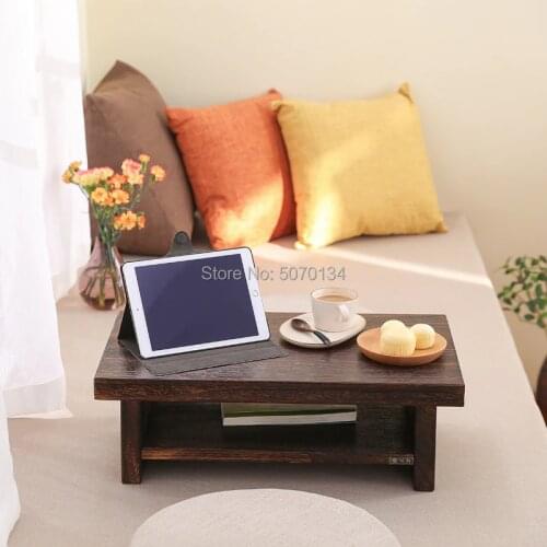 Japanese Style Tea Table / Computer table Rectangle Paulownia Wood Traditional Furniture Low Coffee Table