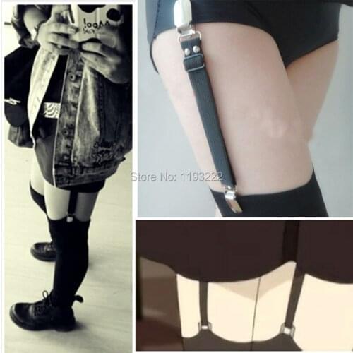 1set=2pc Handmade Sexy Punk Fashion Hot Elastic Nylon Garters Belts Clips for Stockings Shorts