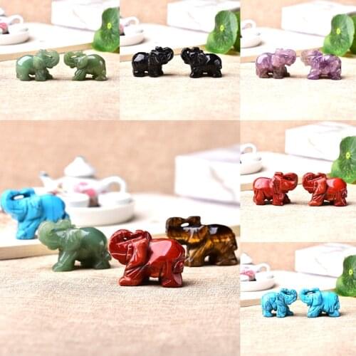 1PC Natural Crystal Colorfull Elephant Hand Carved Animal Rare Gemstone Natural Stones And Mineral Health Home Decor DIY gifts