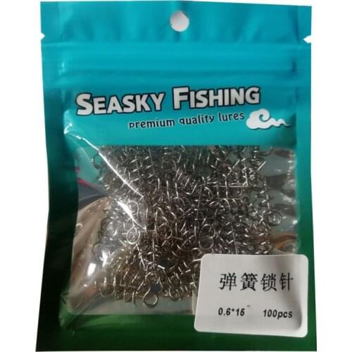 100pcs/lot Soft Bait Spring Assist Lock Pin Crank Hook & Soft Bait Connect Fixed Pin Latch Pin Fishing Tackle B383