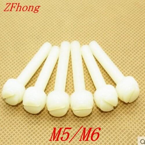 100pcs m5 m6 white nylon plastic knurled hand tighten screw