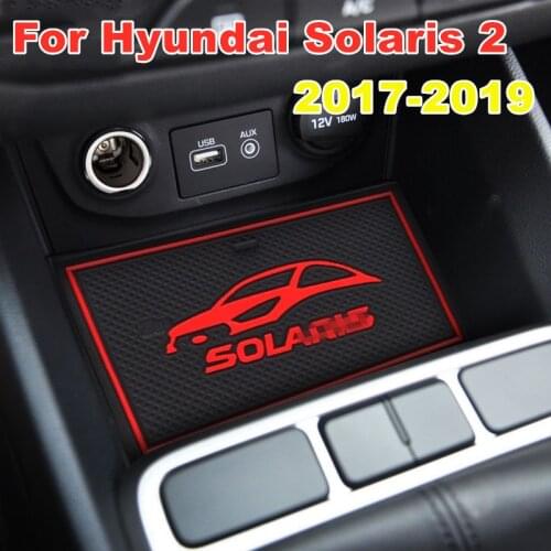 3D Rubber Mat For 2017 - 2019 Hyundai Solaris 2 Lnterior Anti Slip Mat Door Slot Pad Cup Cushion Groove Mat Car Accessories