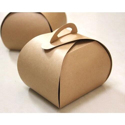 9*7.5*10CM Kraft Paper box cake boxes with handle food Candy packaging for party , Fast shipping .200pcs/lot