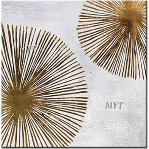 Three Or Two Golden Circles Abstract Oil Painting Handpainted Modern Paintings On Canvas Wall Art Home Decoration Beautiful