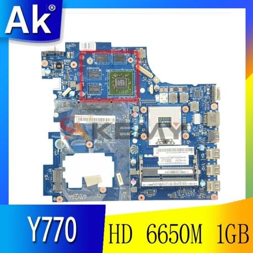 Akemy Brand New PIWG4 LA-6758P REV 1A For Lenovo ideapad Y770 G770 17'' Laptop motherboard HD3000 Radeon HD 6650M 1GB DDR3