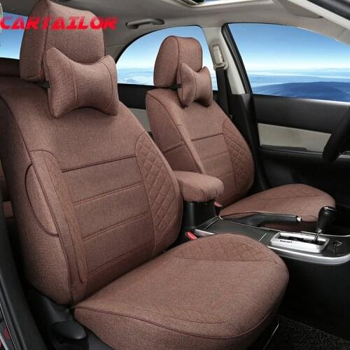CARTAILOR Car Cushions for BENZ CLA Class Cover Car Seats Protector Linen Cloth Car Seat Cover Accessories Set Airbag Compatible