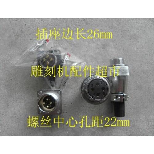 Free shipping, ChangSheng spindle motor connectors, ChangSheng spindle motor plug with all parts, 4 pins