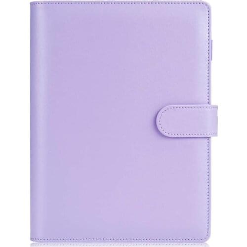 A5 PU Leather Binder Budget 6 Ring Notebook with Stylish Design , Personal Organizer Binder Cover with Magnetic Buckle Closure