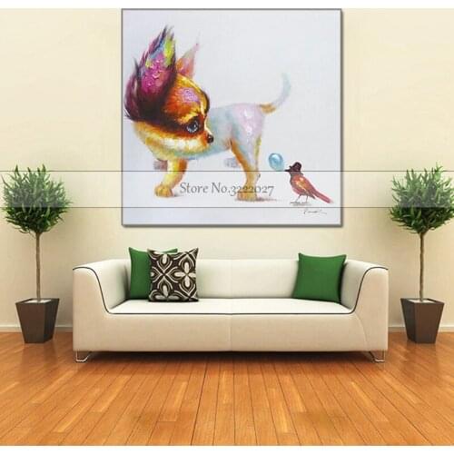 Big Size Animal Dog art Canvas painting Abstract Animal picture Wall Decorpainting home decor Oil paintings for living room wall
