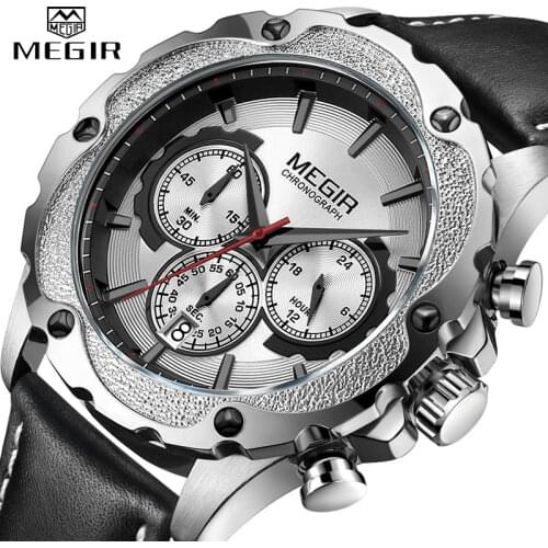 MEGIR Chronograph Sport Watch Men Relogio Masculino Top Brand Luxury Army Military Watches Clock Men Creative Quartz Wrist Watch