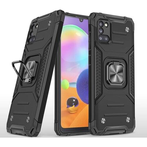 For Samsung Galaxy A31 Cases Shockproof Armor Magnet Case Ring Stand Bumper Phone Back Cover For Galaxy A31 Cases Cover