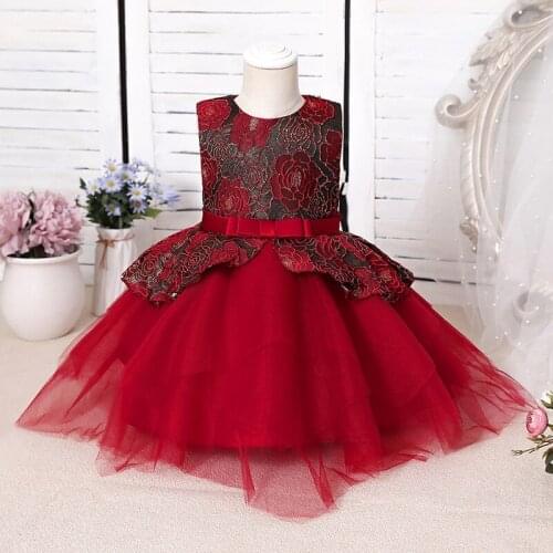Infantil Flower Dress For Girls 1st Birthday Party Wedding Lace Tutu Girl Dress Baby Girl Princess Vestido Christmas Costume